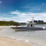 Boston Whaler 380 Outrage Beached
