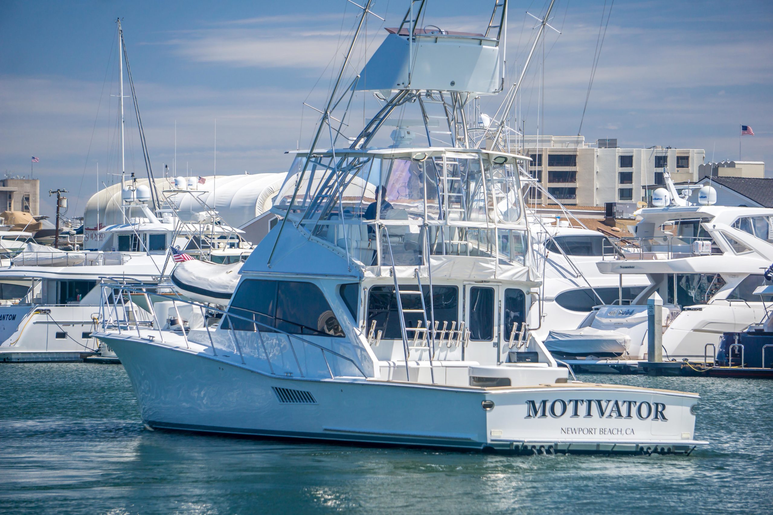 Motivator is a Pacifica Custom 54 Sportfisher Yacht For Sale in Newport Beach-0