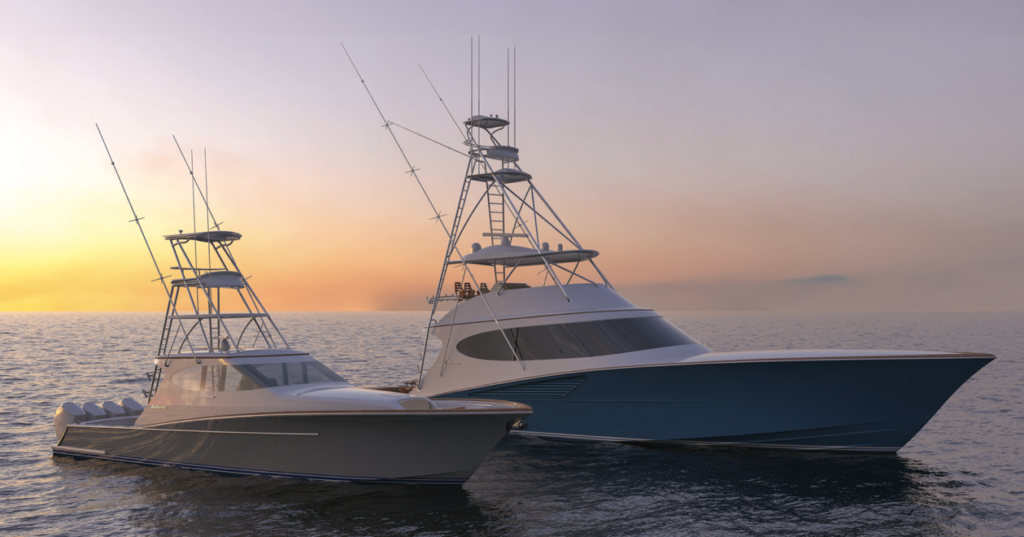 the brand new Hatteras 48 and Hatteras 77 boats